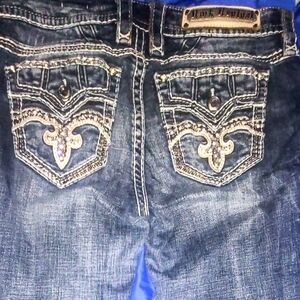 Like New! Women's Rock Revival Aliana 29x25.5 Dark Blue Straight Leg Jeans